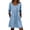 Light Blue, variant on Women's Casual Dress Summer Crew Neck 3/4 Sleeve Short Dresses with Pocket 2026 Boho Beach Clothes Navy S