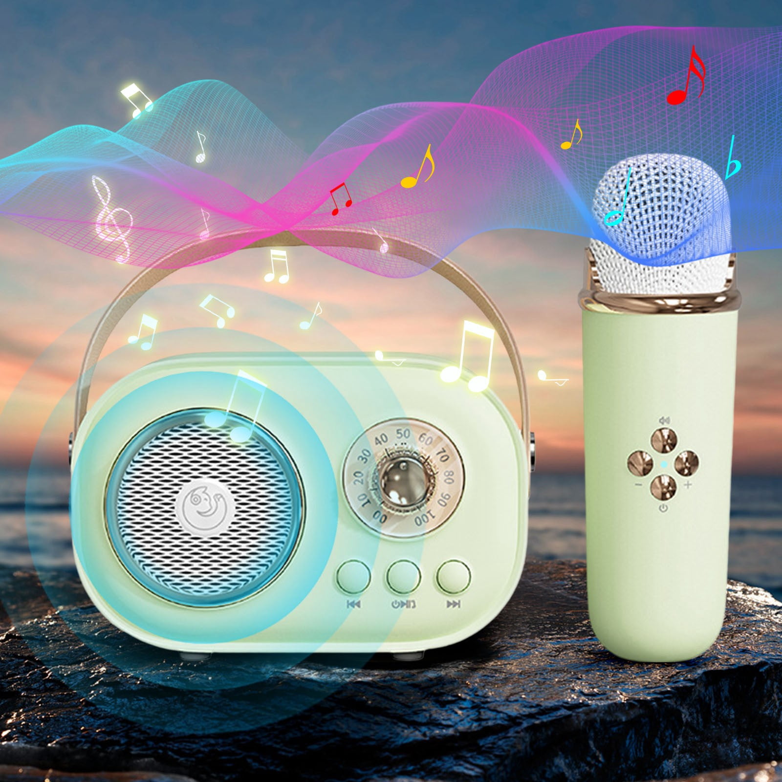 Mini Karaoke Machine Karaoke Machine For Kids And Adults Cute Karaoke With Microphone Set Portable Bluetooth Speaker With Microphone Retro Handheld Style For Of The Day