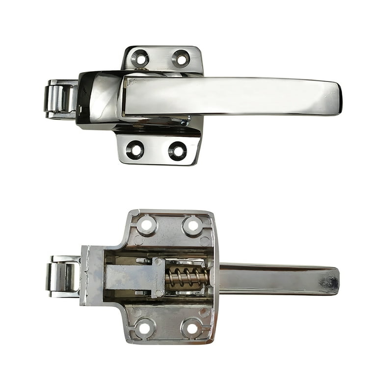 YUDTKK 6.22 inch Adjustable Door Cabinet Handle Trigger Action Latch Freezer Cooler Door Handle Latch, Spring Loaded Oven Grip,Silver