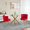 thumbnail image 4 of Lisonu Modern Velvet Dining Chairs, Set of 2, Red Upholstered Accent Chair with Golden Metal Legs, Ergonomic Seating for Dining Room, Living Room & Lounge Area, 4 of 11