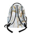 thumbnail image 2 of SCRAWLGOD Marble Print Golden White 17” Backpack for Boys Girls, Lightweight Casual Multi-Pocket Laptop Backpack for Man/Kid/Woman with Adjustable Padded Strap, 2 of 7