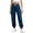 Blue, variant on Women's Cargo Sweatpants, High Waisted Baggy Joggers with Pockets, Straight Leg Elastic Ankle Athletic Trousers for Hiking, Workout and Casual Wear Beige L