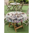 thumbnail image 3 of Outdoor Tablecloth with Umbrella Hole and Zipper, Bunny Easter Round Table Cloth 60 Inch Waterproof Tablecloth, Eucalyptus Leaves Spring Floral Eggs Rustic Picnic Table Cover for Patio Camping, 3 of 7