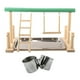 thumbnail image 1 of 1 soporte de mesa para pájaros de loro, 2 tazas de acero para razas medianas y grandes Soporte esmerilado con tazas de 5 cm Sharpla Pájaros loro Playstand, 1 of 8