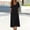 Black, variant on Women Dresses Plain Loose Fitting Army Green Midi Tea-Length Twofer V-Neck Smocked Women'S Dresses,L