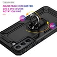 thumbnail image 4 of for Galaxy S22 Case,Samsung S22 Case with HD Screen Protector, [Military Grade] Ring Car Mount Kickstand Hybrid Hard PC Soft TPU Shockproof Protective Case for Samsung Galaxy S22 (Black), 4 of 11