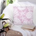 thumbnail image 3 of 16x16 Pillow Covers Set of 2, Pink Coastal Square Throw Pillow Covers for Couch/Sofa/Living Room, Conch Nautical Summer Starfish Shell Coral Decorative Soft Pillowcases for Couch Throw Pillows, 3 of 7