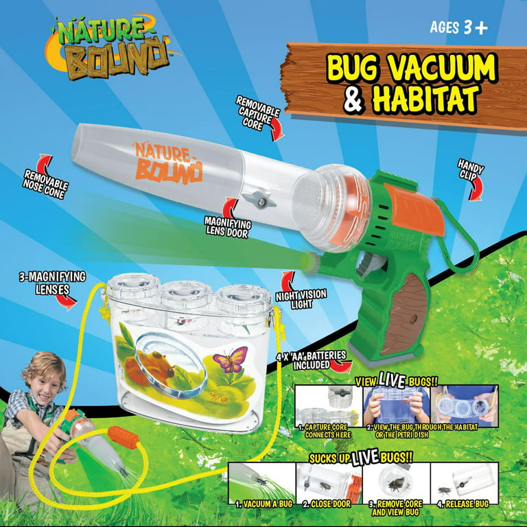 Nature Bound - Bug Catcher Vacuum with 3-Cavity Habitat Case for Backyard  Exploration - Kit for Kids with Vacuum & Habitat 