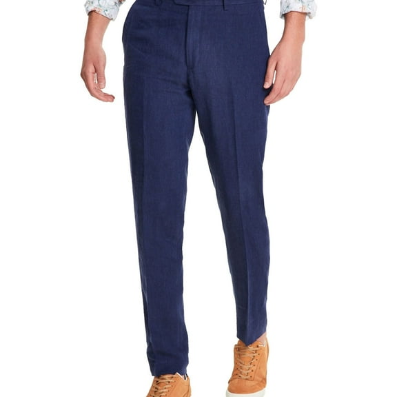 Bar Iii Mens Slim fit Dress Pants 33 / 30 Navy Blue Solid