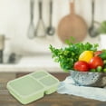 thumbnail image 2 of JeashCHAT Bento Lunch Box, 3 Compartments Plastic Lunch Containers, Reusable Meal Prep Containers with Lids, Bento Box Divided Picnic Box, 9.3'' x 6.1'' x 2.2'', Green, 2 of 4