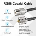 thumbnail image 3 of Uxcell 1PCS RG58 Coaxial Cable 8ft/2.4 M, UHF PL-259 Male to UHF SO 239 Female Coax Cable, 3 of 5