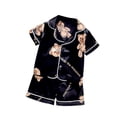 thumbnail image 1 of Odeerbi 2-6 Años Niño Niña Pijama de Verano de Satén Con Solapa Con Muesca Camisa de Manga Corta Conjunto de Pijama de Seda Con Estampado de Oso, 1 of 3