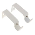 thumbnail image 2 of 2xSet of 2Pcs White Adjustable Metal Curtain Pole Rod Wall Hook Bracket, 2 of 8