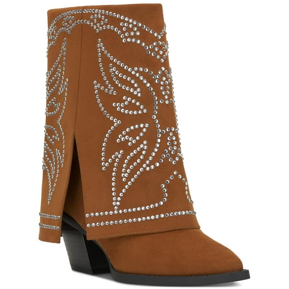 INC Womens Jadiza Faux Suede Ankle Cowboy, Western Boots