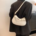 thumbnail image 1 of Bolso de hombro para mujer PU Crossbody Bag plisado Casual Simple Messenger Bag (Blanco), 1 of 7