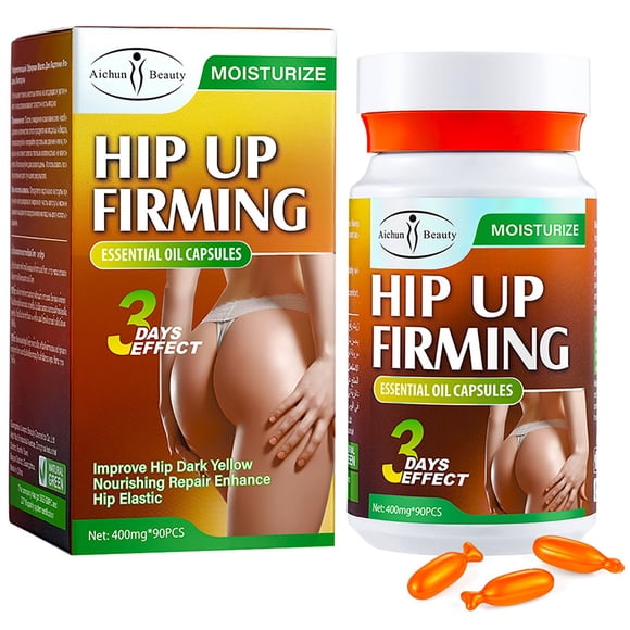 AICHUN BEAUTY Cápsulas de aceite esencial reafirmante para levantamiento de cadera efecto de 3 días hidratante nutritivo 400 mg x 90 piezas