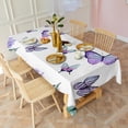thumbnail image 3 of Purple Flower Butterfly Pattern Rectangle Tablecloth 60"x102",Waterproof Polyester Rectangle Table Cloth, Wipeable Spillproof Polyester Tablecloth for Dining, Camping, Indoor and Outdoor, 3 of 6