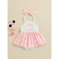 thumbnail image 5 of Aojekbee Baby Girls 2Pcs Summer Outfits Sleeveless Floral Print Skirt Romper + Headband Set Newborn Clothes, 5 of 10