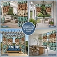 thumbnail image 5 of 1 Panel Outdoor Curtains for Patio Waterproof 54"x95" Teal Blue Brown Weatherproof Privacy Outsides Curtains, Rustic Farmhouse Dog Paw Vintage Grommet Thermal Drapes for Cabana Porch Pergola, 5 of 8