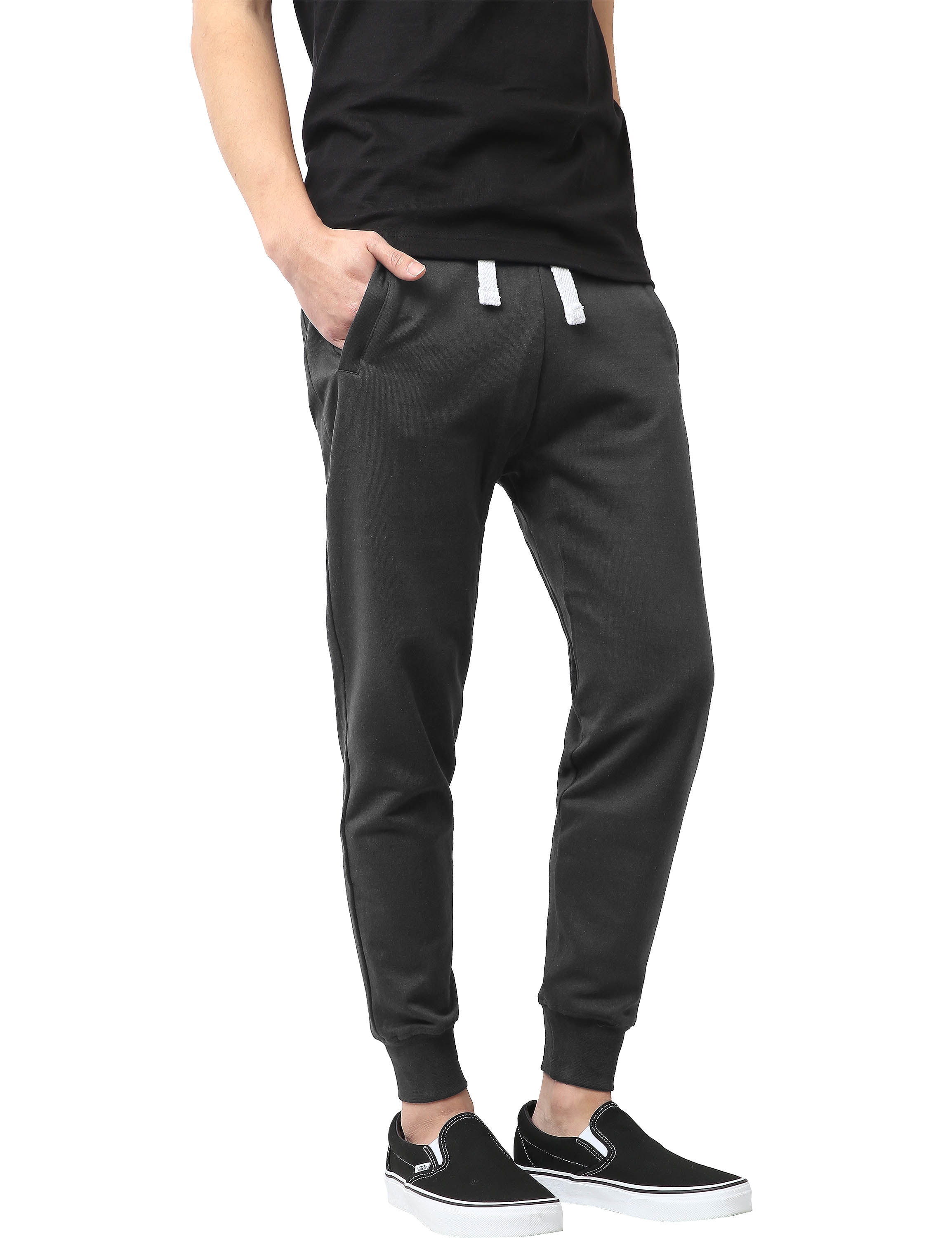 Ma Croix - Ma Croix Basic Slim Fit Jogger Casual Harem Urban Sweatpants Drop Crotch Elastic