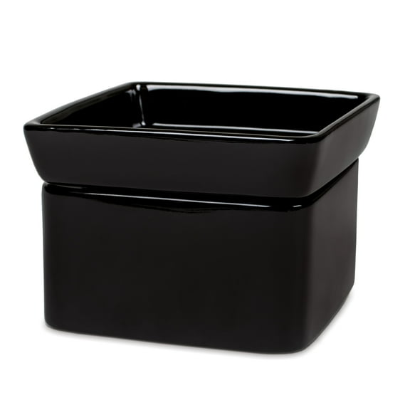 Elanze Designs Black Candle Warmer Black Stoneware Electric 2-in-1 Jar Candle and Wax Tart Oil Warmer 1 Black