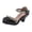 Black, variant on Girls Sandals Adjustable Ankle Strap Low Heeled Pearl Pumps Comfortable Dress Wedding Party Close Toe Princess Shoes Red Size 2 Big Kid