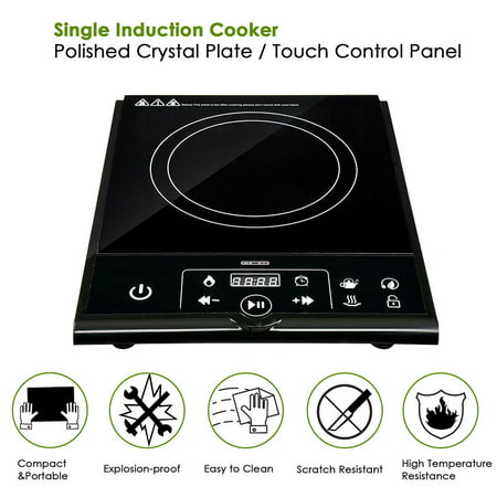 Yescom ETL Approved 1800W Electric Induction Cooker Single Portable Burner Cooktop Digital Touch Control Safety (Best Electric Hot Plate)
