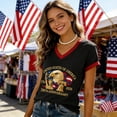 thumbnail image 3 of Usa 250th Anniversary Shirt for Women, 1776-2026 Freedom Graphic Tee, V Neck Short Sleeve Relaxed Fit Top for Independence Day July 4th, 3 of 6