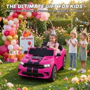 Dodge Electric Ride on Cars for Kids, 24V Licensed Dodge Durango Powered Ride on Toy with Parent Remote Control, Electric Car Vehicle for Girls 3-6 w/Music Player/LED Light/Safety Belt, Pink