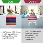 8Pack Mexican Serape Table Runner 108 X 14 - Fringe Cotton Table Runner For Mexican Party Wedding Decorations