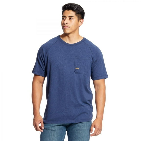 ARIAT Men's Rebar Cotton Strong T-Shirt Navy Heather - 10025378