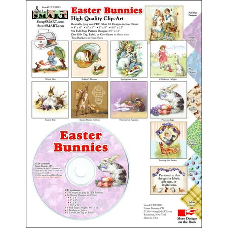 ScrapSMART Easter Bunnies Clip-Art CD-ROM, Vintage Images for Scrapbook, Craft, Sewing