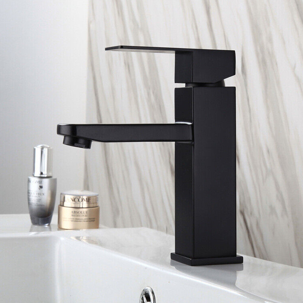 US 1-2 Pc Bathroom Sink Faucet Single Handle One Hole Commercial Lavatory Vanity