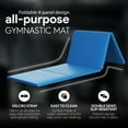 thumbnail image 2 of BalanceFrom All Purpose 4'x10'x2" Extra Thick High Density Anti Tear Gymnastics Gym Folding Exercise Aerobics Mats w/Sectional Floor Balance Beam, Blue, 2 of 12
