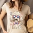 thumbnail image 4 of Patriotic Poodle Shirt – USA Dog with Glasses & Bowtie T-Shirt, Ash, Size 3XL, 4 of 6