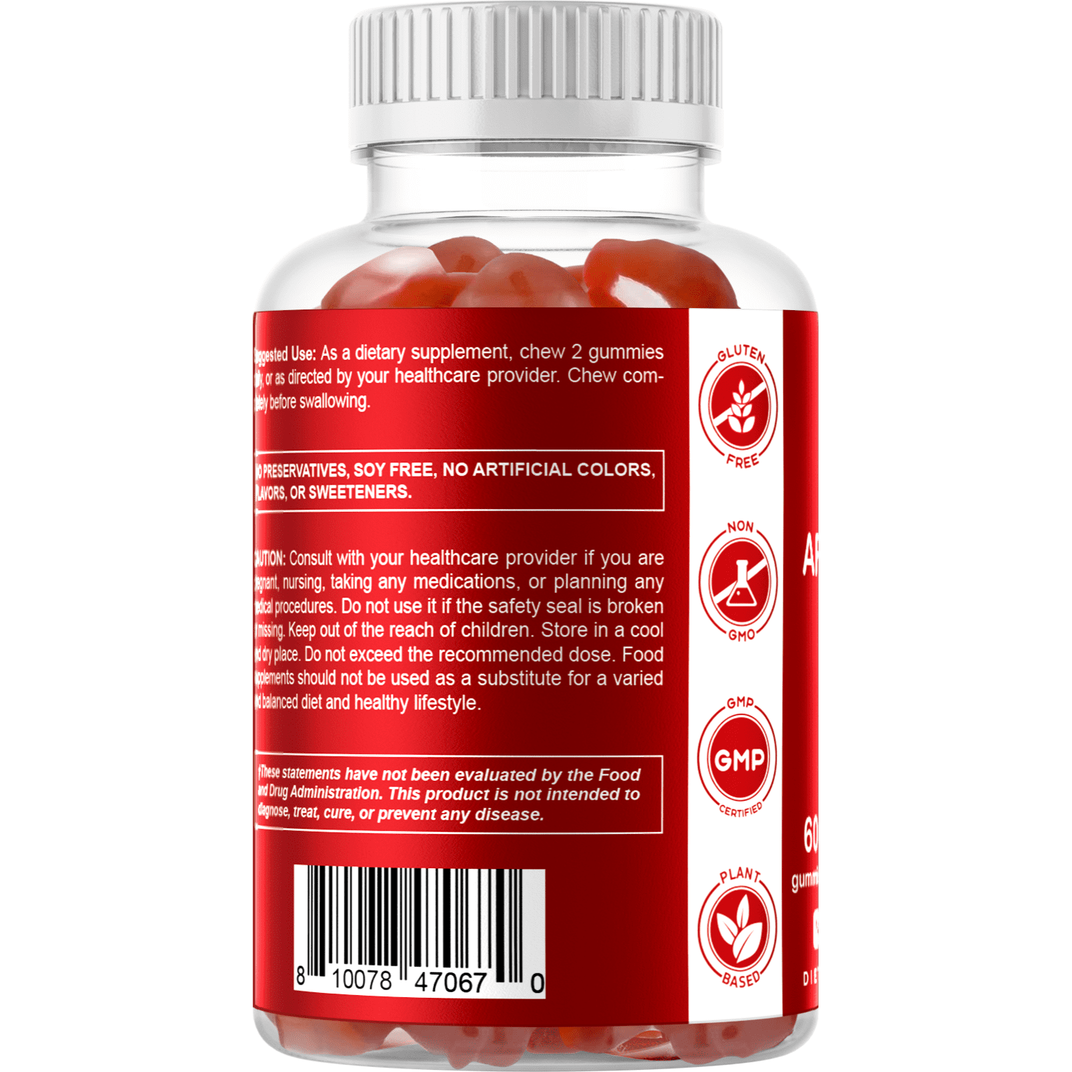 2 Pack Vitamatic Apple Cider Vinegar Gummies, 120 Vegan Gummies for Weight Loss Support