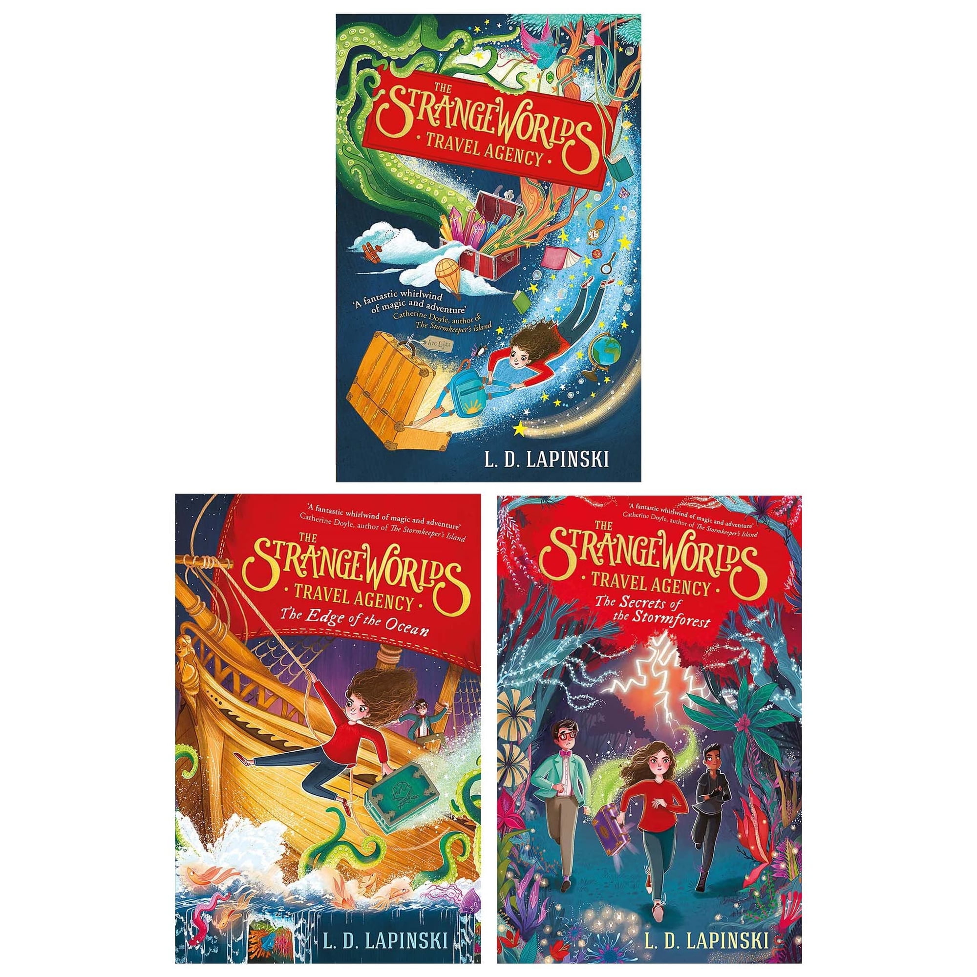 The Strangeworlds Travel Agency Collection 3 Books Set (The Strangeworlds Travel Agency, The Edge of the Ocean & The Secrets of the Stormforest)