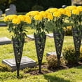thumbnail image 2 of JHyouerji 4 Pcs Carved Plastic Cemetery Flower Vase with Ground Spike,Lightweight Break Resistant Grave Floral Holder 17x3x3 Inch Outdoor Yard Memorial Decor Gift, 2 of 8