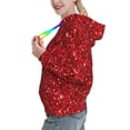 thumbnail image 3 of Yiaed Red Glitter Print Womens Casual Hoodies Crew Neck Long Sleeve Sweatshirts With Pocket Pullover Tops Women's Hooded Sweatshirt-X-Large, 3 of 5
