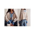 thumbnail image 2 of FOCUSNORM Women Tie Front Cardigan Sweaters Color Block Open Front Long Sleeve Round Neck Knitted Crop Tops Fall Going Out Tops, 2 of 7