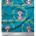 thumbnail image 1 of Soimoi Silk Fabric Wreath & Bear Animal Fabric Prints by Yard 42 Inch Wide, 1 of 1