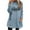 Blue, variant on Winter Pajamas for Women Women's Fashion Classic Print Winter Round Neck Pocket Long Sleeve Thickened Warm Coat Tops