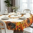 thumbnail image 2 of Thanksgiving Tablecloth Fall Tablecloth Oval 54x72 Inch, Autumn Harvest Turkey Pumpkin Table Cover Waterproof for Fall Thanksgiving Dinning Table Decorations, 2 of 6