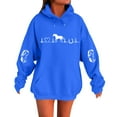 thumbnail image 2 of HLKJKLS Hoodies For Women Heartbeat Horse Printed Pullover Hoodie Fall Long Sleeve Sports Tops Western Style Blue S-5Xl, 2 of 4