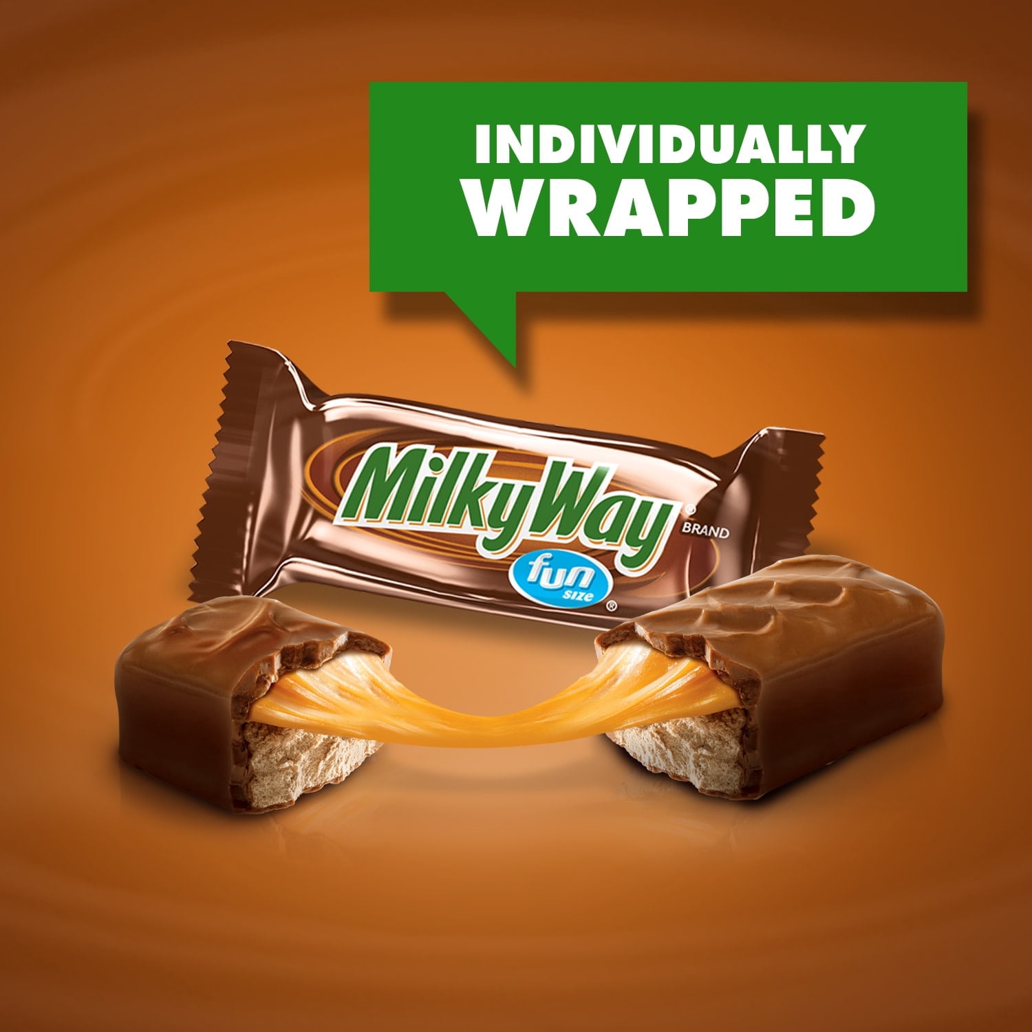 Milky Way Milk Chocolate Fun Size Candy Bars, 10.65 oz Bag with olive green bowl by ValueNest