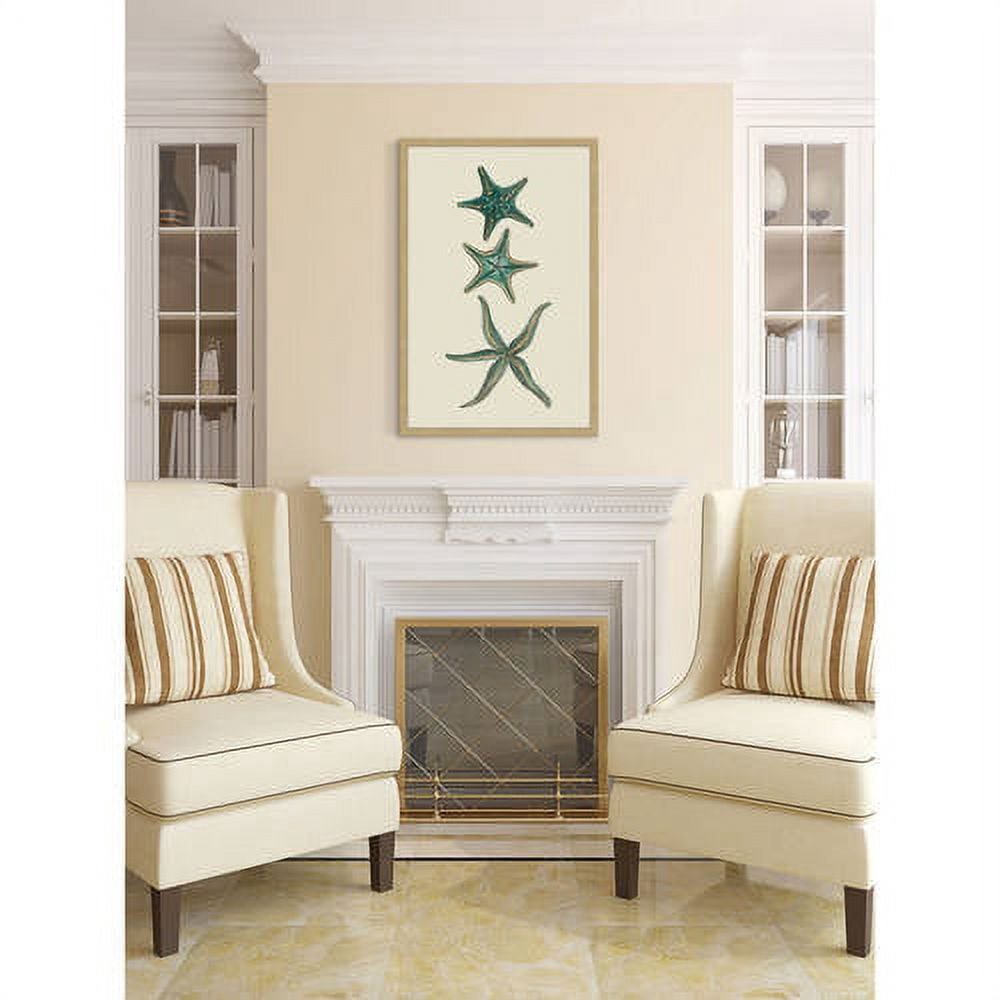 Marmont Hill "Aqua Starfish" Framed Painting Print