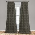 thumbnail image 5 of Ambesonne Classical Curtains, Traditional Feels Ornate, Pair of 28"x63", Dark Sepia Tan, 5 of 5