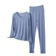 thumbnail image 1 of Conjunto de Ropa Interior Larga de Mujer con Cuello en V Lencería de Manga Larga Conjunto de Ropa de Dormir, Pijamas Cómodos Y Suaves para Relajación Casual en el Hogar, 1 of 5