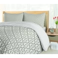 thumbnail image 5 of Ambesonne Abstract Duvet Cover Set, Monochrome Vintage Motifs, 2-Calking, White and Pale Olive Green, 5 of 7