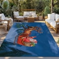 thumbnail image 2 of Blue Christmas Santa Outdoor Rug for Patio/Deck/Porch, Non-Slip Large Area Rug 4 x 6 Ft, Xmas Winter Cartoon Watercolor Deer Indoor Outdoor Rugs Washable Area Rugs, Camping Rug Carpet Runner, 2 of 8